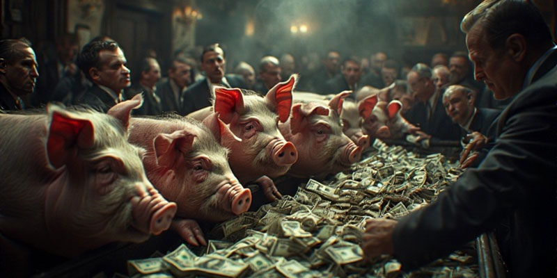 Pigs and Wall Street scammers
