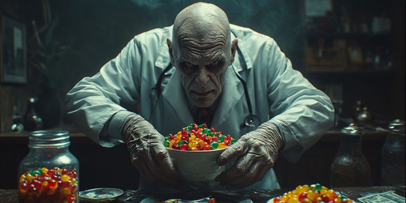 Evil doctor prescribes jelly beans