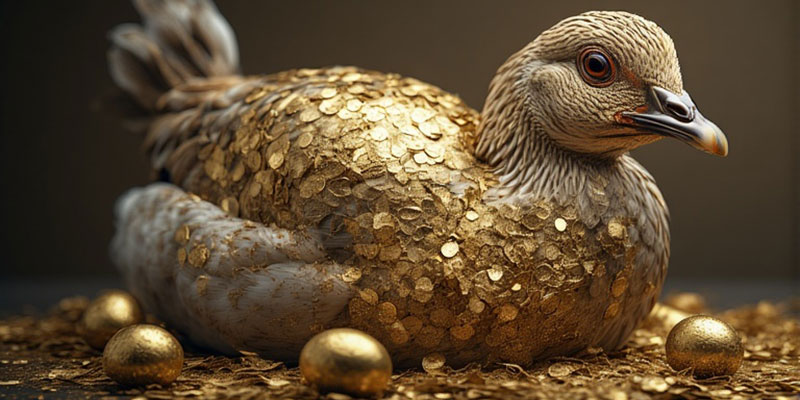 Goose with golden eggs