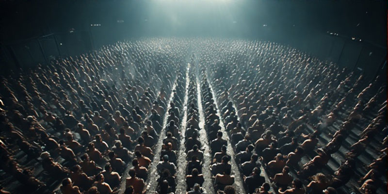 Rows of people in chairs staring at a screen