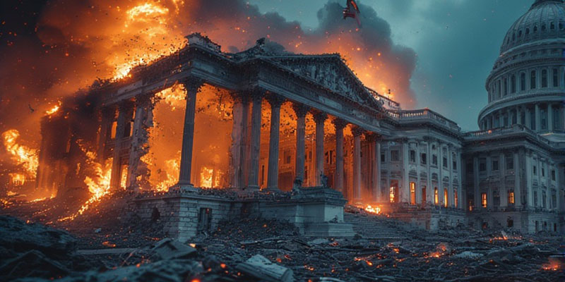 U.S. Capital in flames